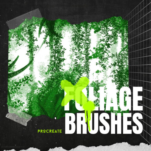 Preview illustrations foliage brushes.