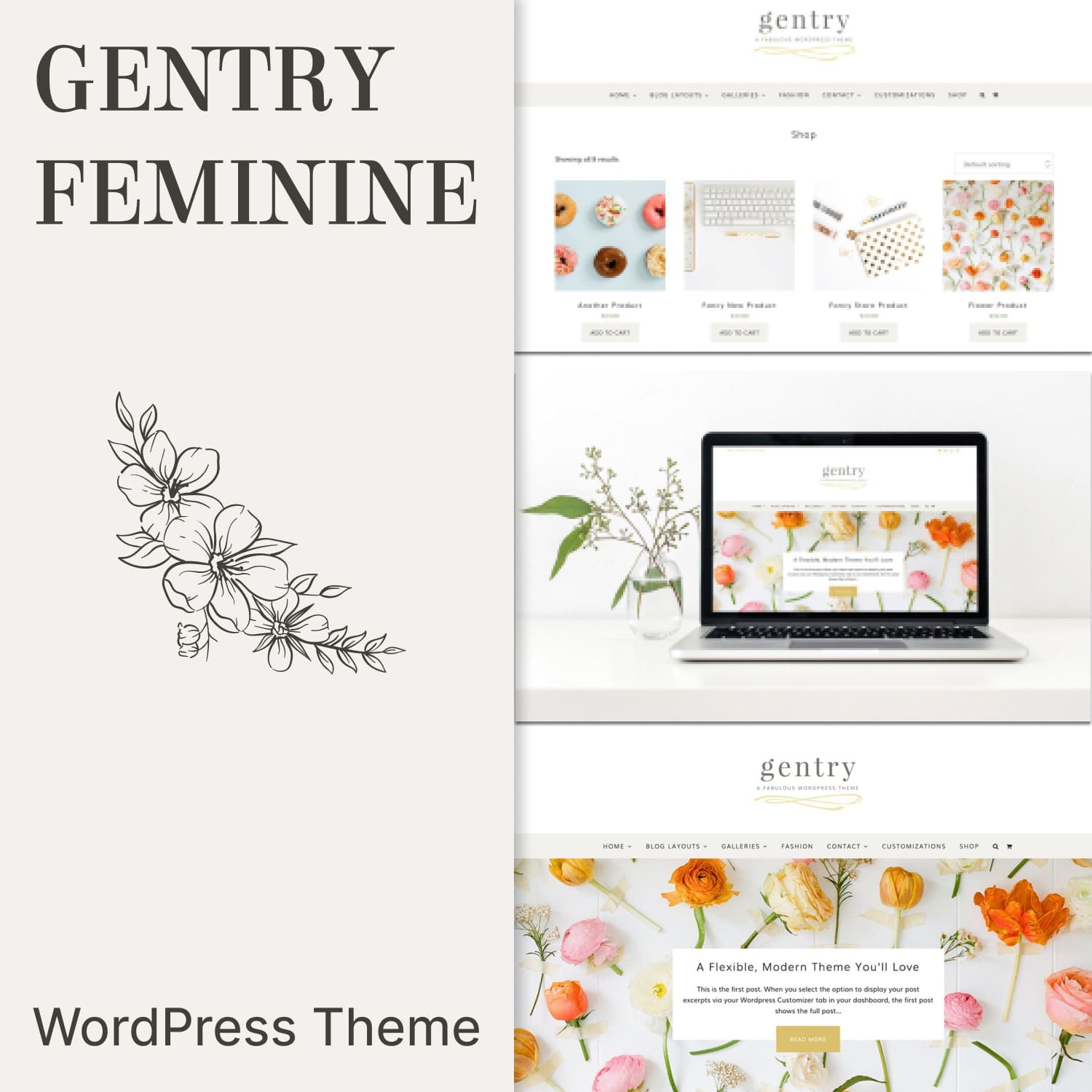 Gentry feminine wordpress theme.