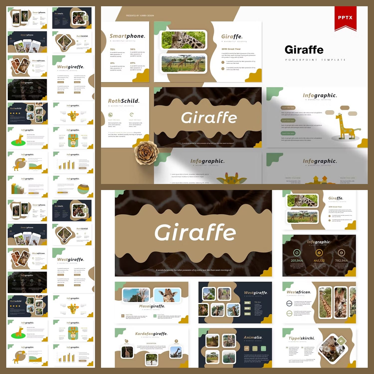 Preview Giraffe | Powerpoint Template on the smartphone.