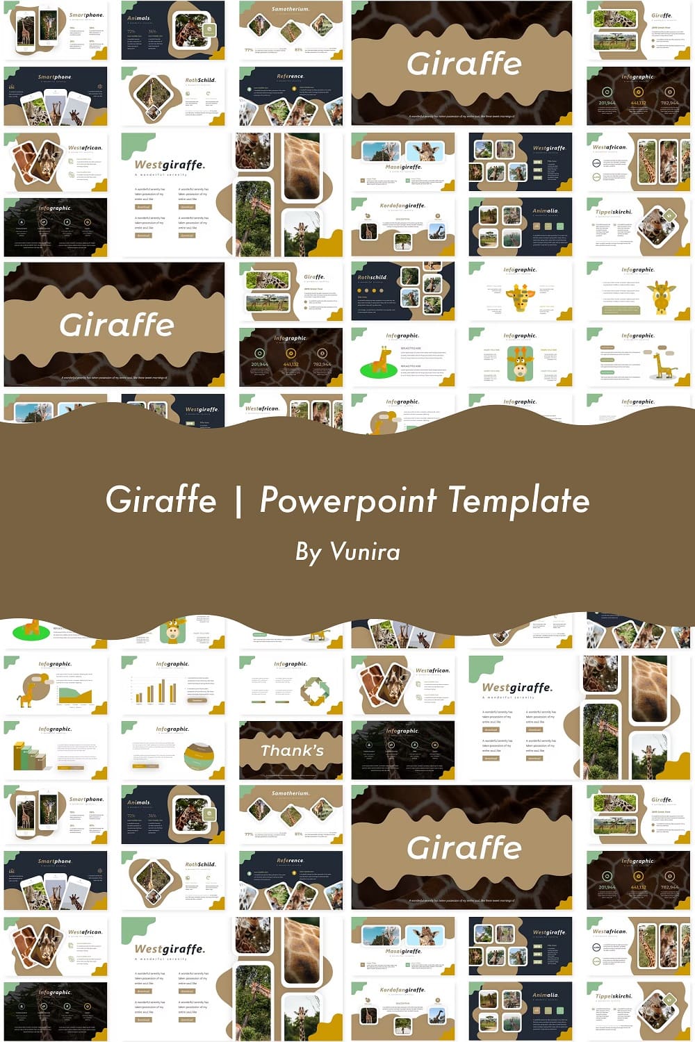 Infographic of Giraffe | Powerpoint Template.