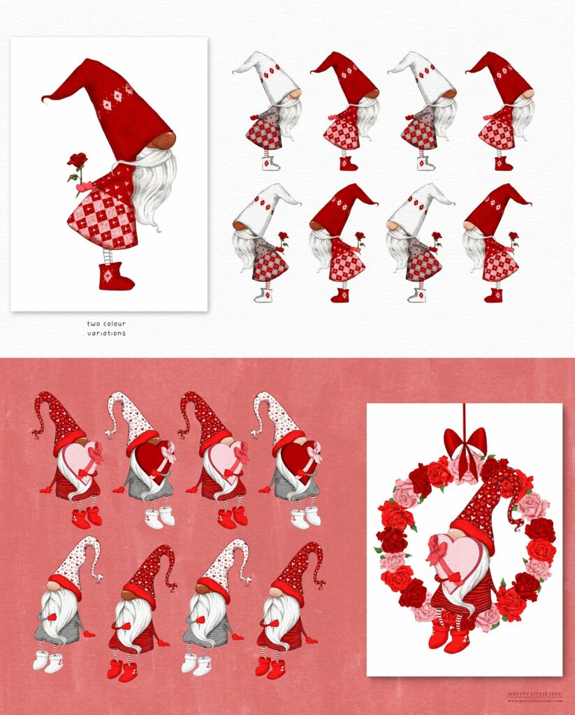 Valentine’s Gnomes Clipart – MasterBundles