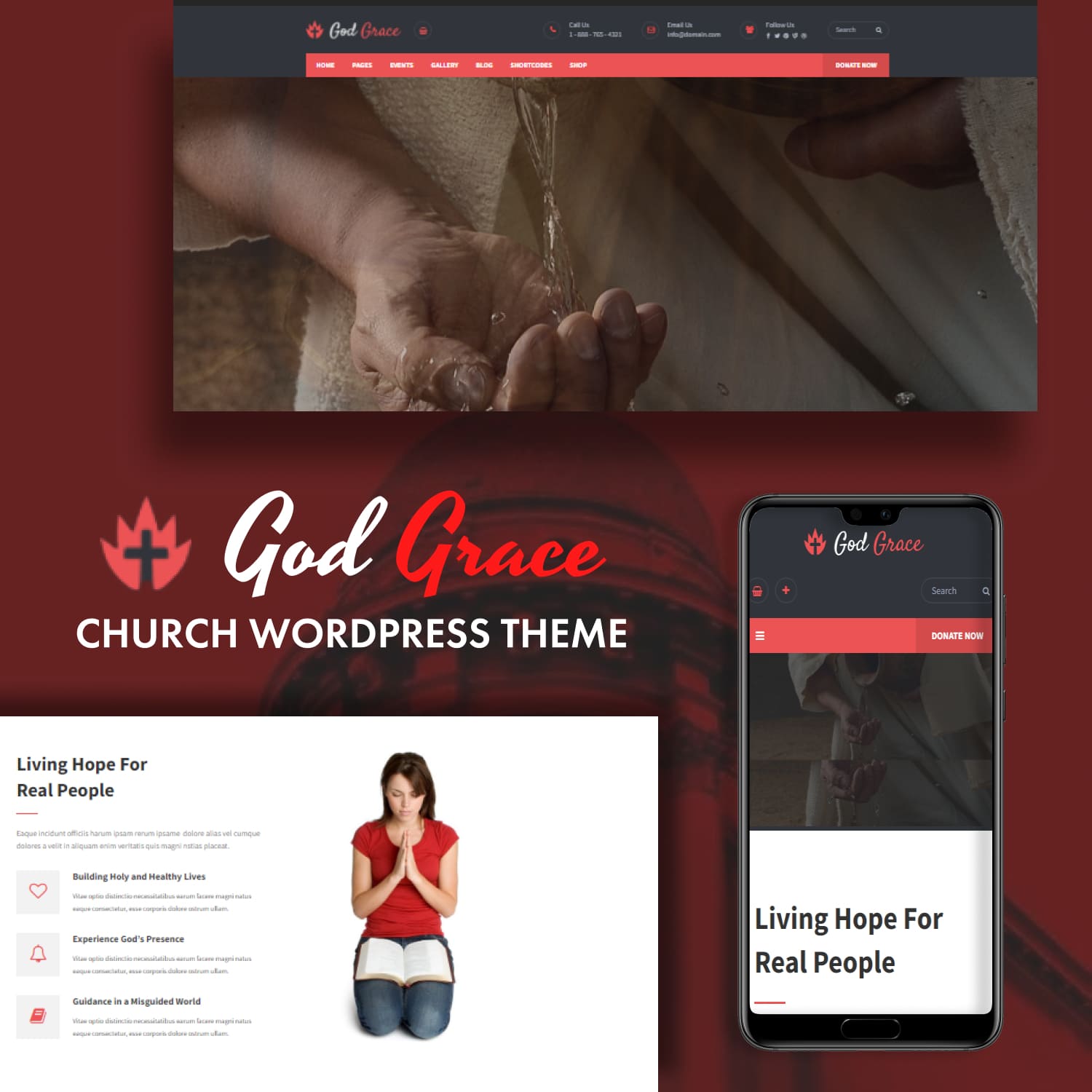 God Grace: Church WordPress Theme.