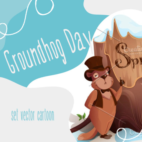 Preview images groundhog day set vector cartoon.