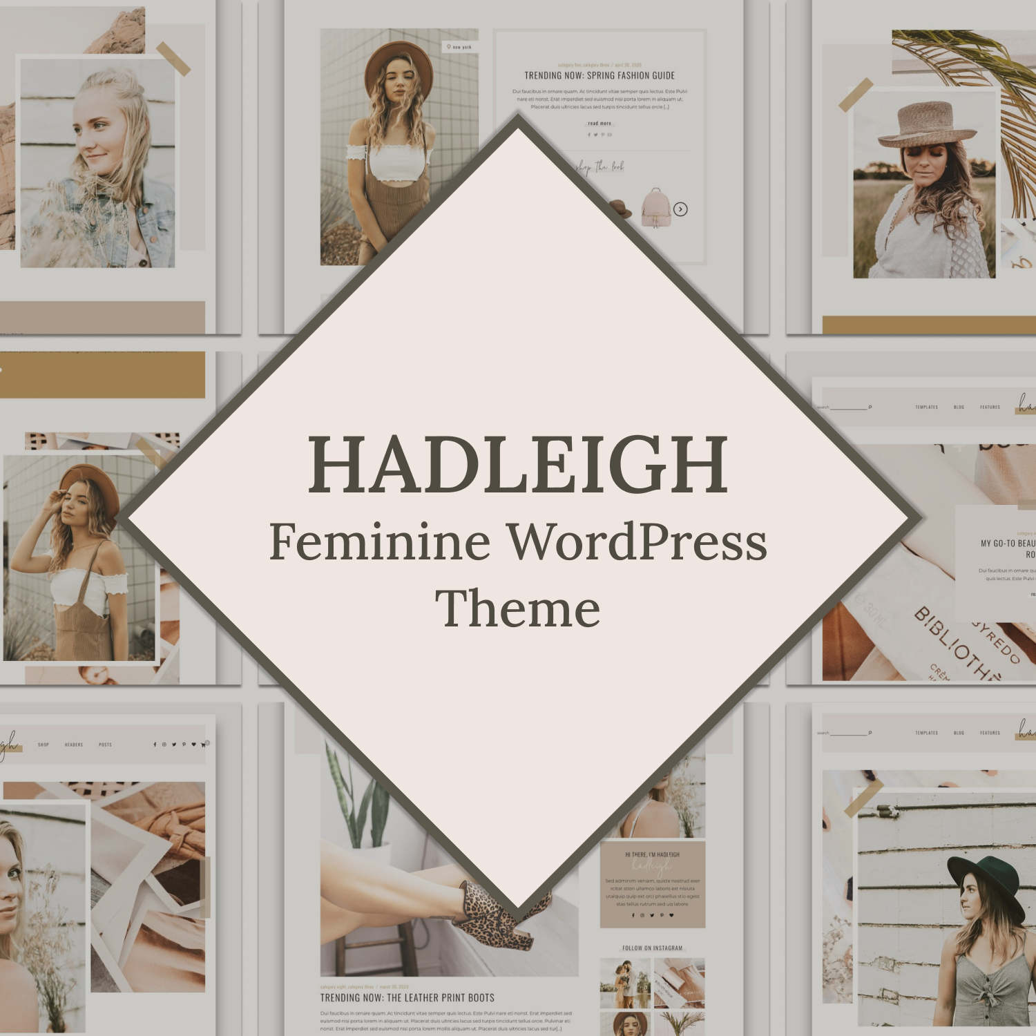 Preview hadleigh feminine wordpress theme.