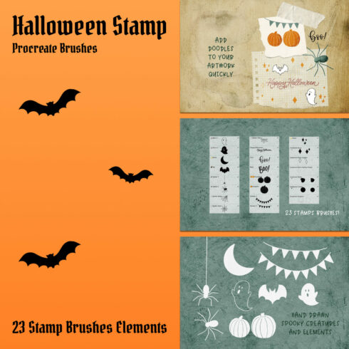 All brushes of Halloween stamp.