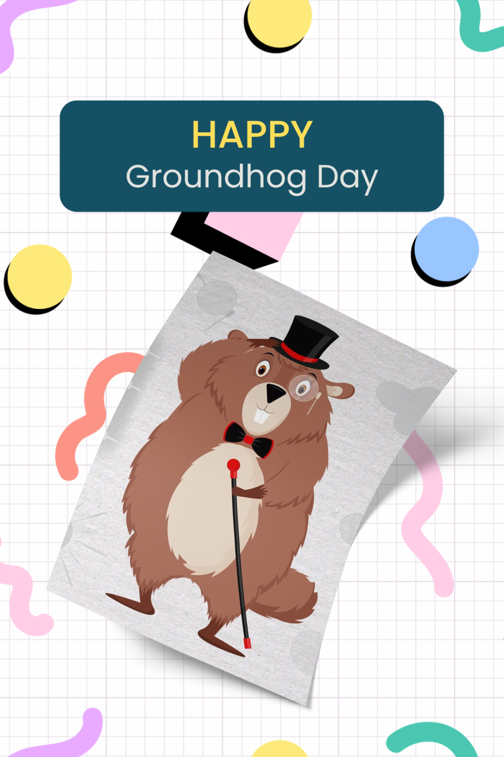 Pinterest of happy groundhog day clipart.