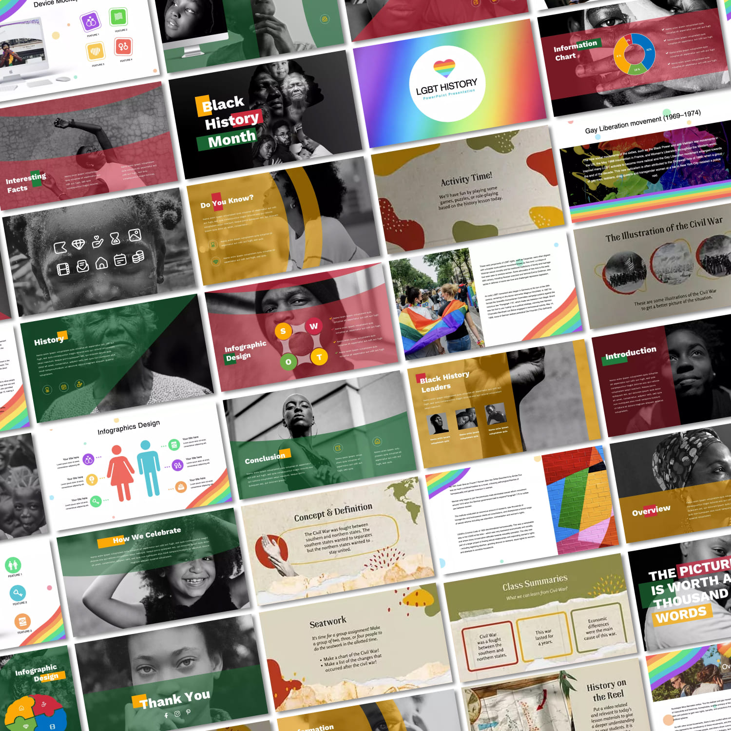 Preview istory powerpoint templates bundle.