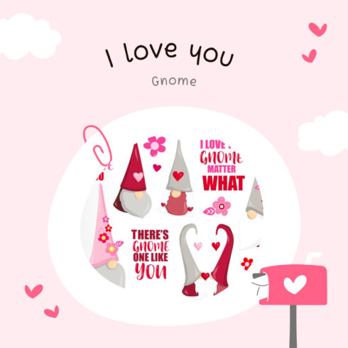Illustration preview i love you gnome.