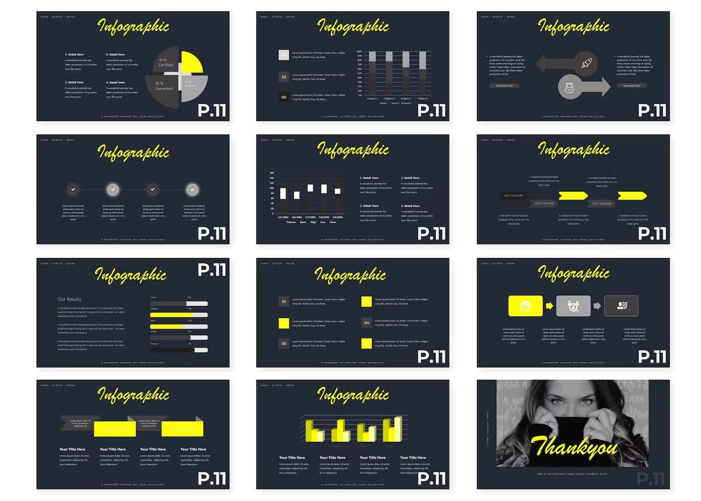 Many slides of infographics of Lifestyle | Google Slides Template.