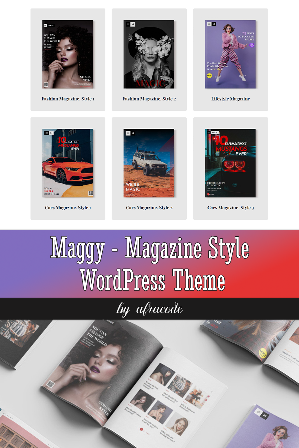 Pinterest illustrations maggy magazine style wordpress theme.