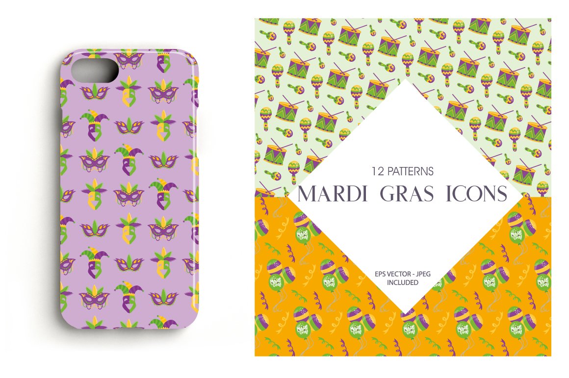 Prints on the phone cover.