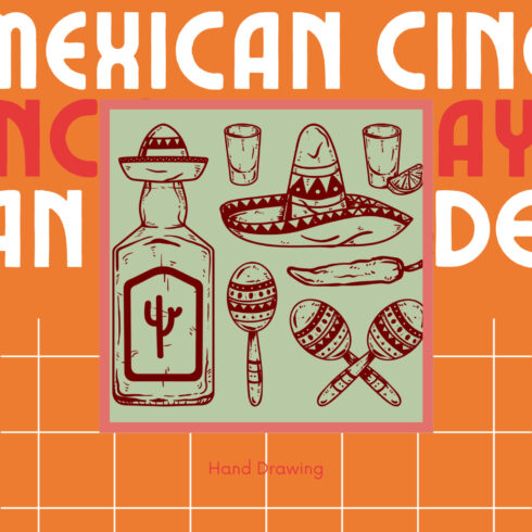 Preview images mexican cinco de mayo hand drawing.