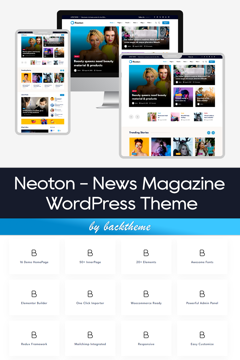 Pinterest of neoton news magazine wordpress theme.