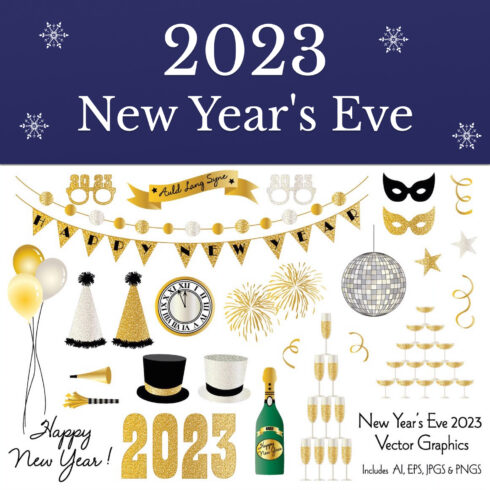 Preview images new years eve 2023 clipart graphics.