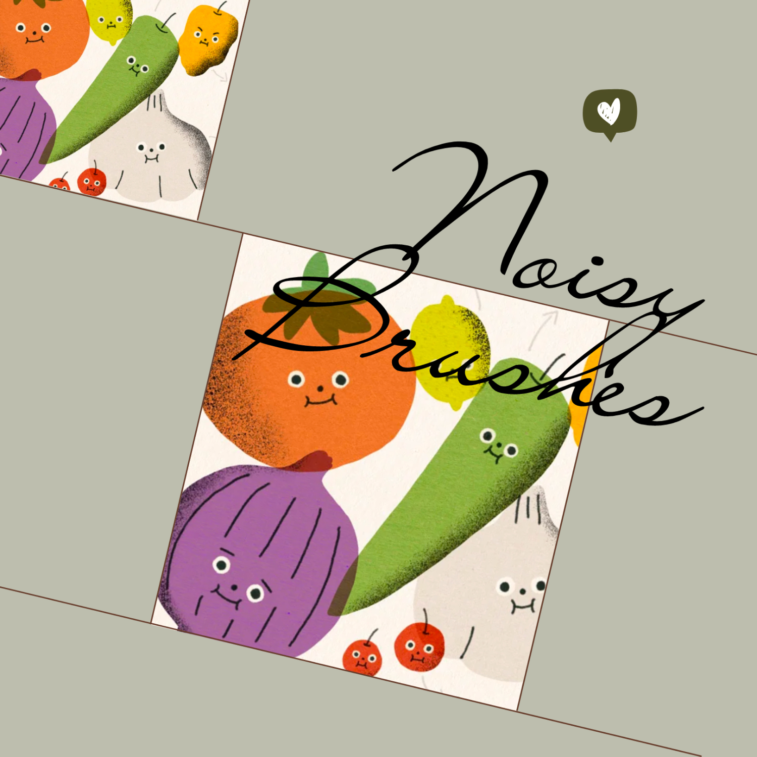 Drawn vegetables on a white background.