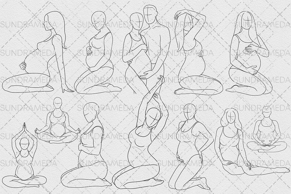 Pregnant contour images.