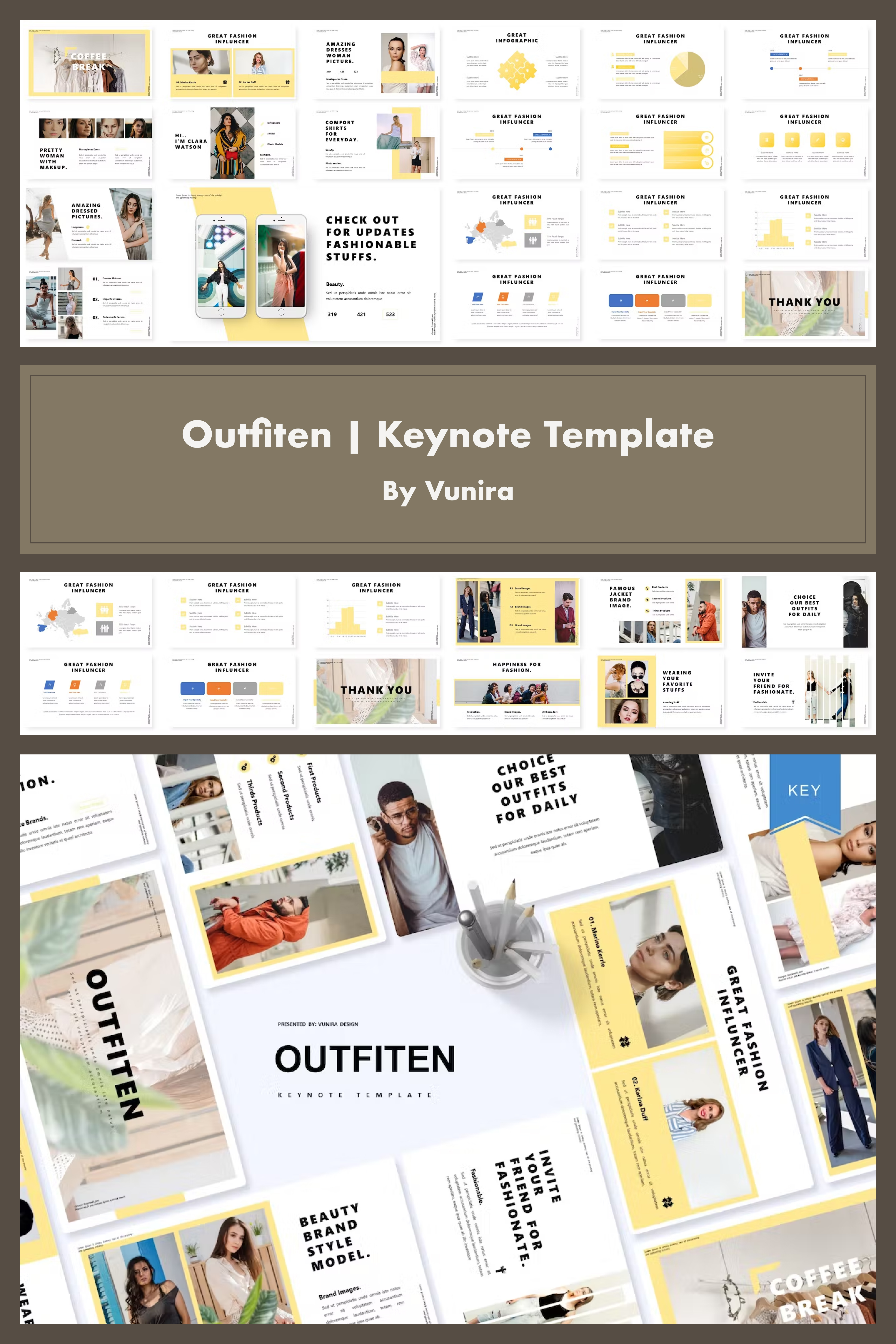 Outfiten keynote template of pinterest.