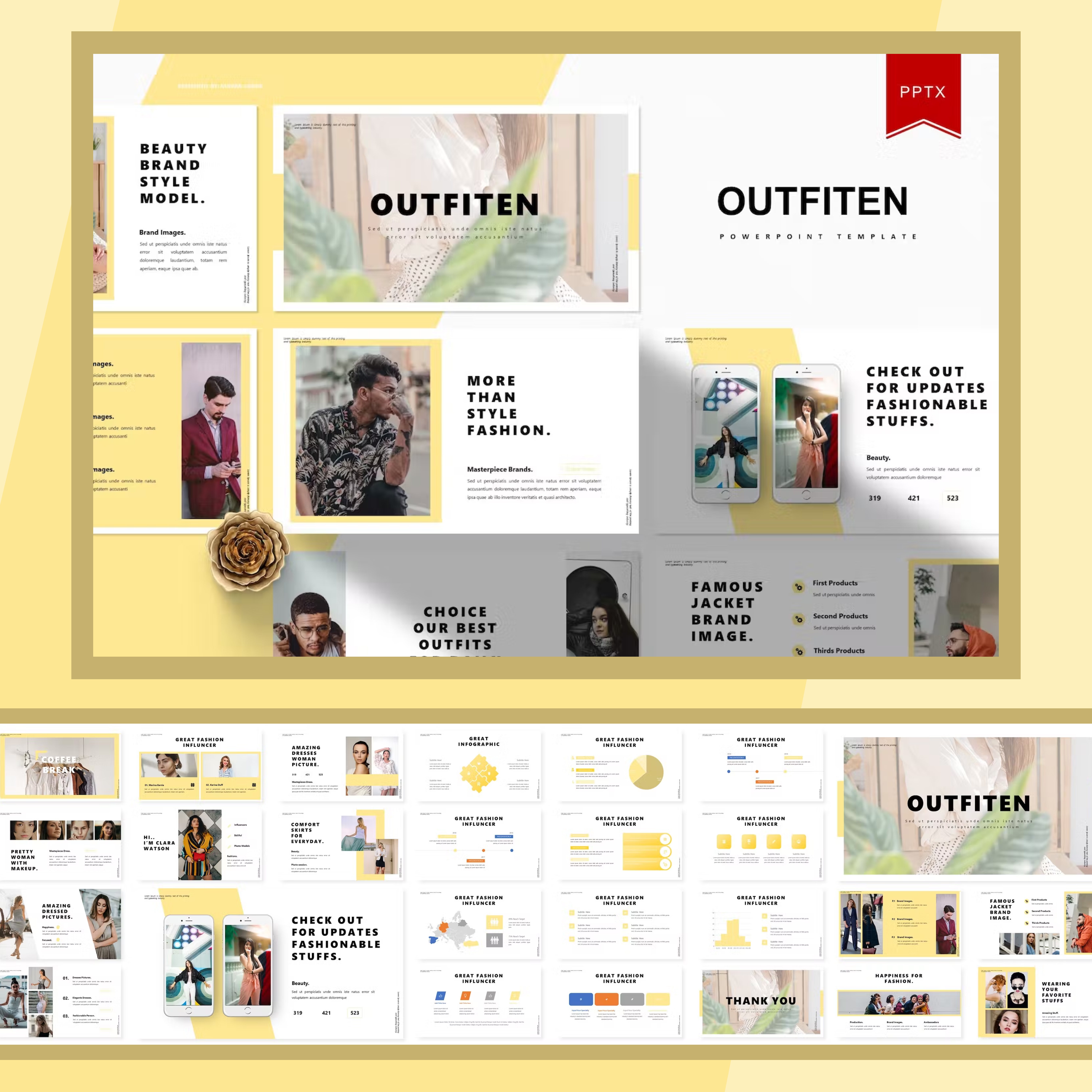 Images with outfiten powerpoint template.