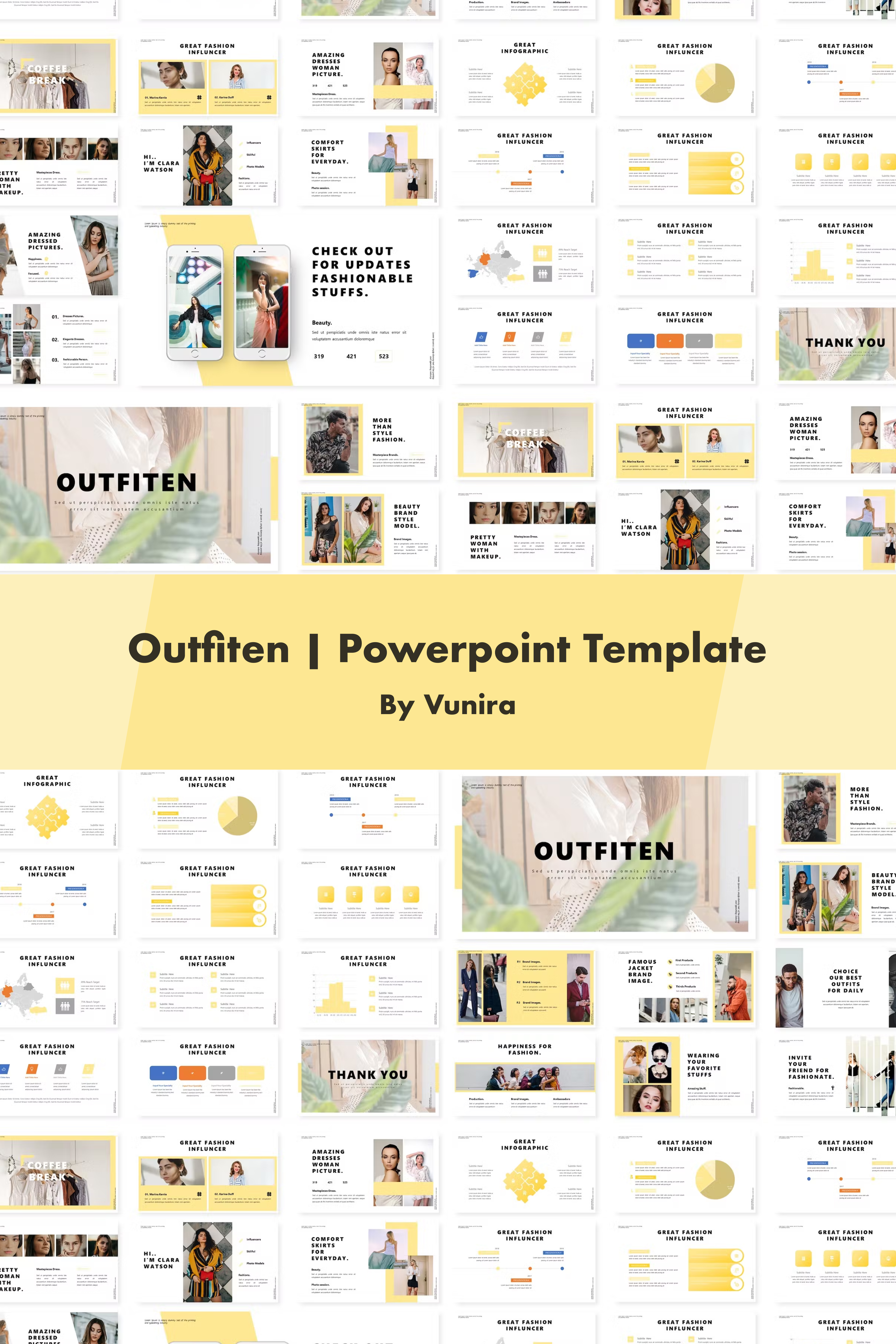 Pinterest of outfiten powerpoint template.