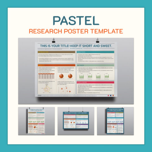 Preview images pastel research poster template.