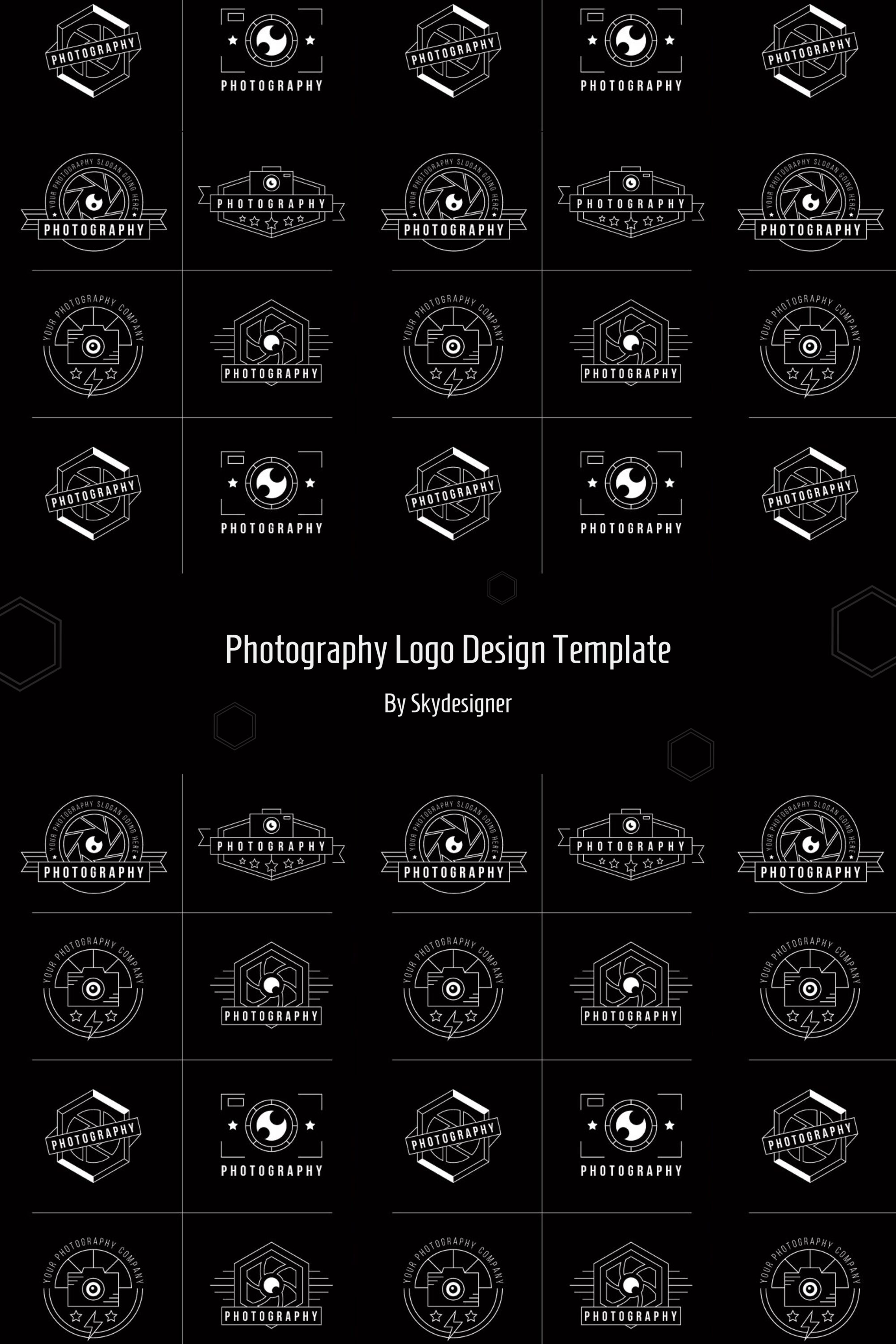 Photography logo design template of pinterest.