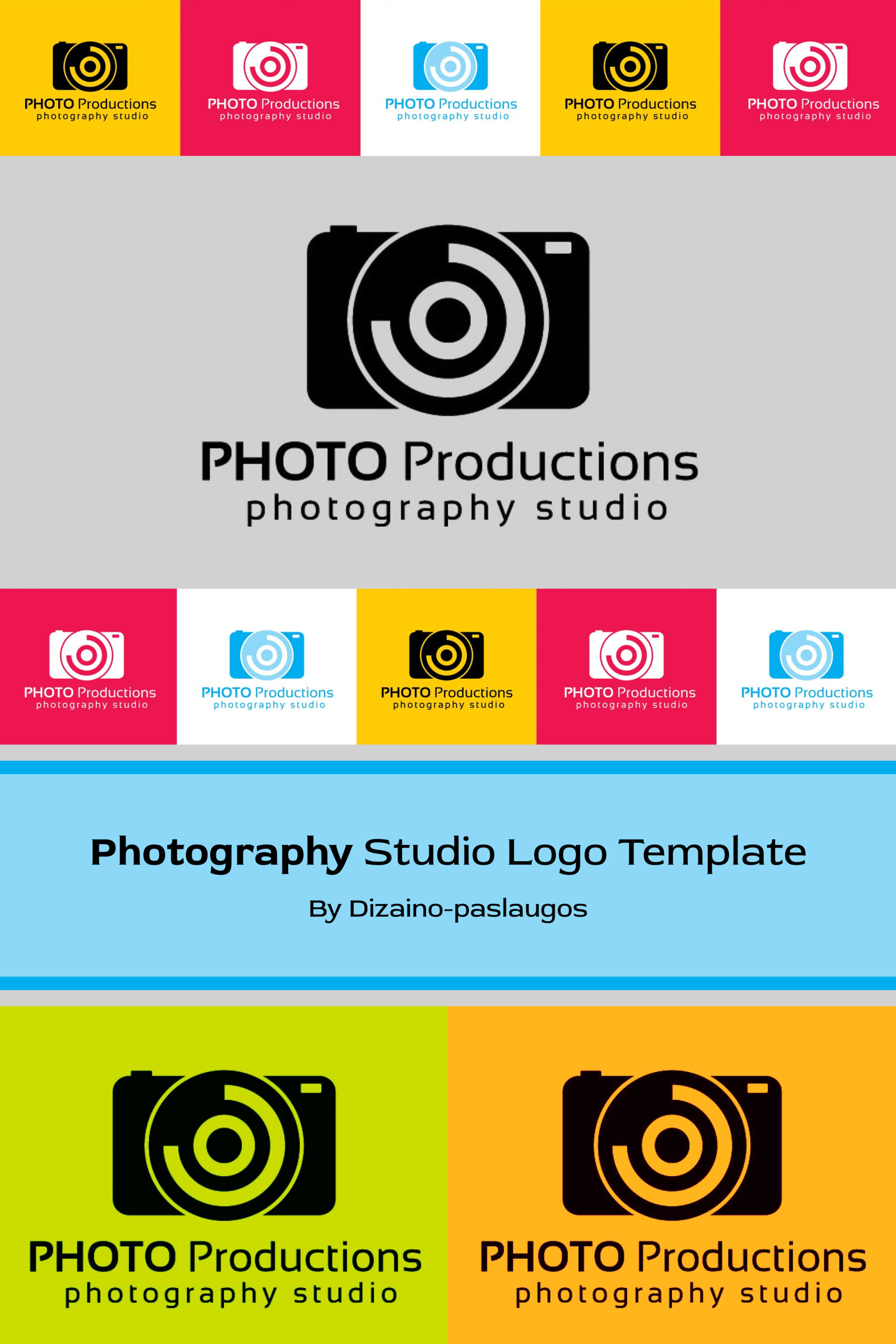 Photography studio logo template of pinterest.