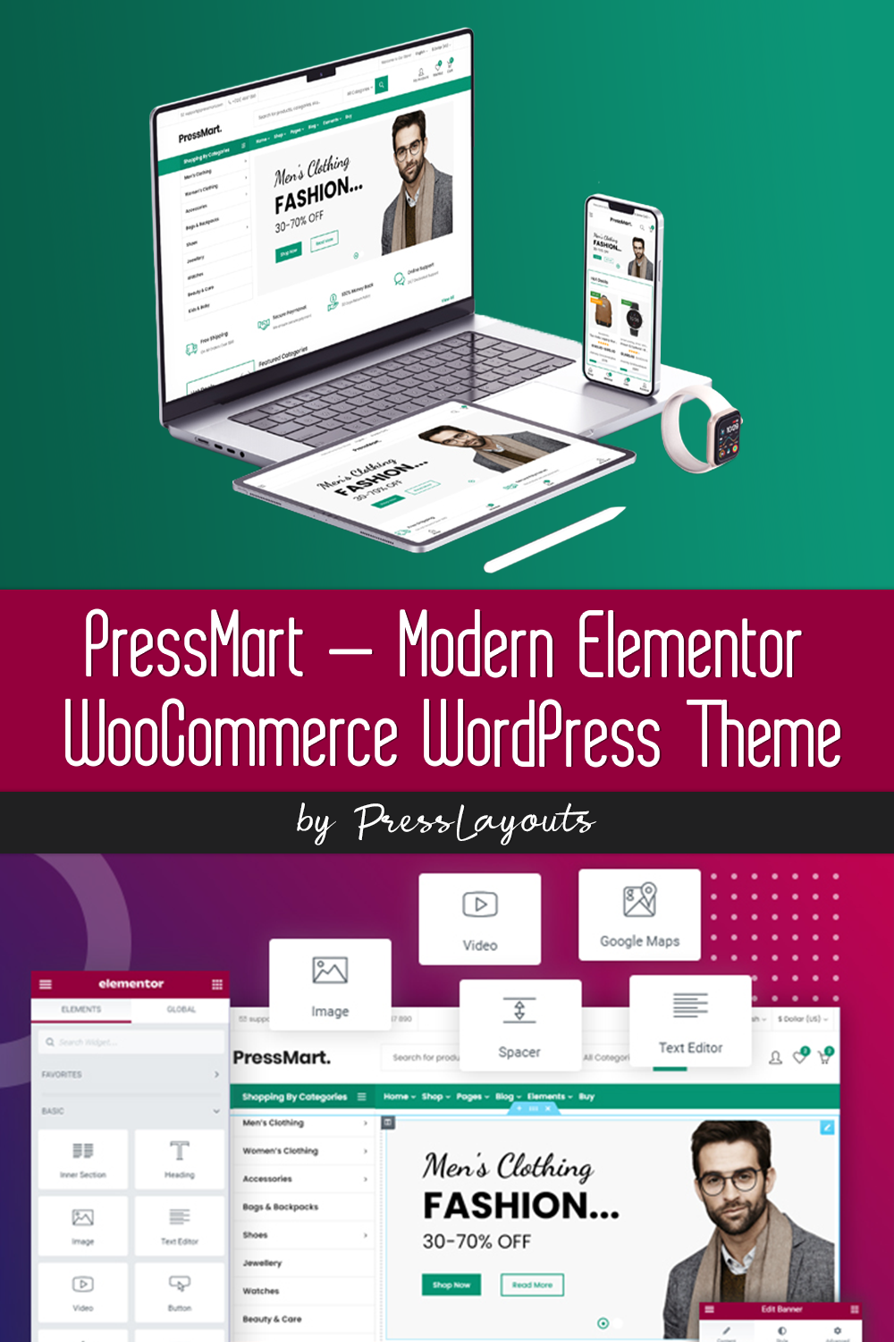Pinterest of mart modern elementor woocommerce wordpress theme.