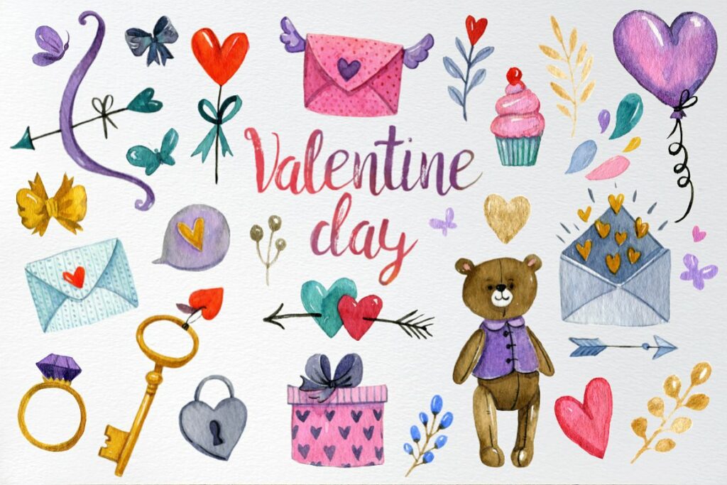 Valentine's Day Elements And Pattern – MasterBundles