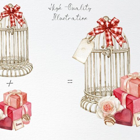 Watercolor Valentines Day Clipart. | MasterBundles