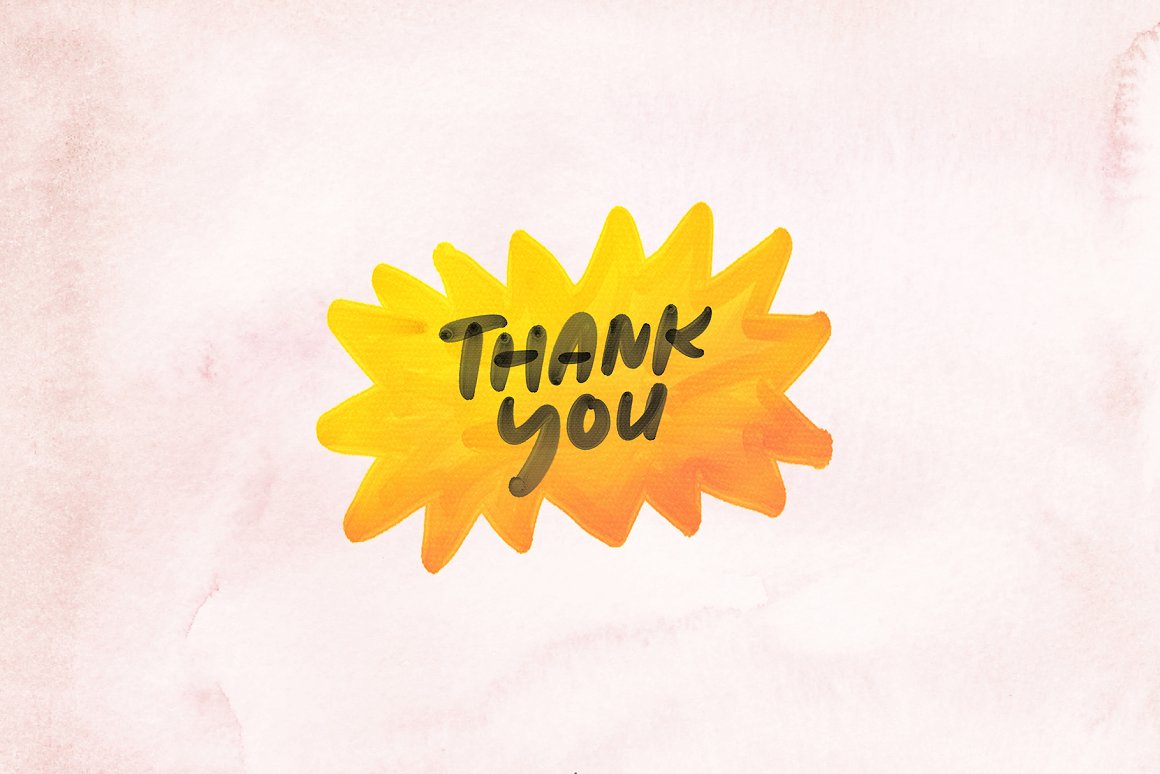 Thank you with yellow background.