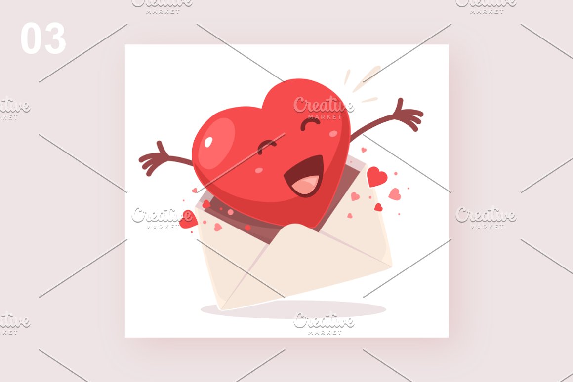 Picture of a heart with an envelope.