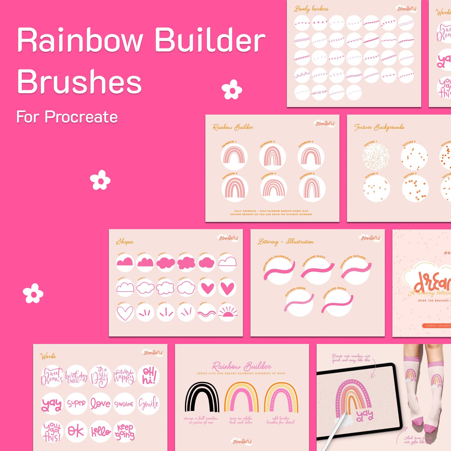 Procreate brushes rainbow builder fully animated.
