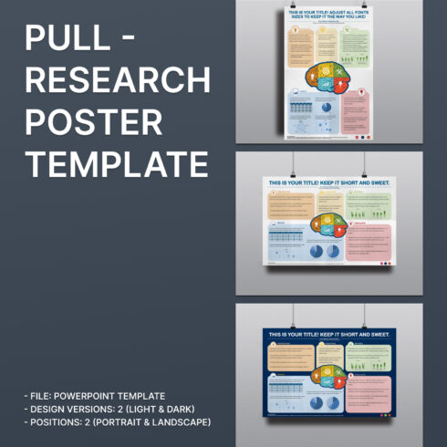 Images with pull research poster template.