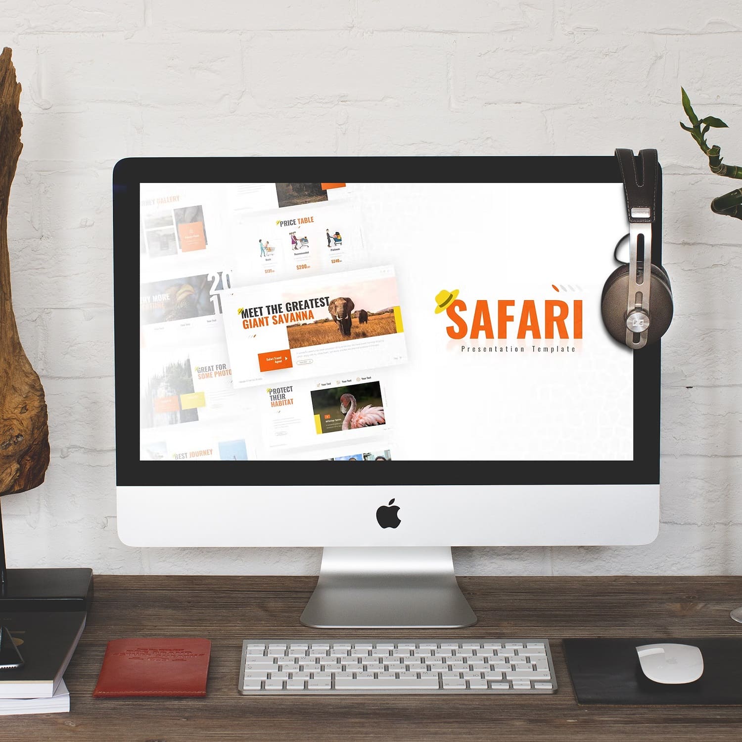 Preview Safari zoo multipurpose powerpoint template on the computer.