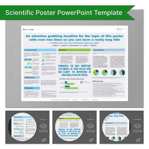 Preview Images scientific poster powerpoint template.