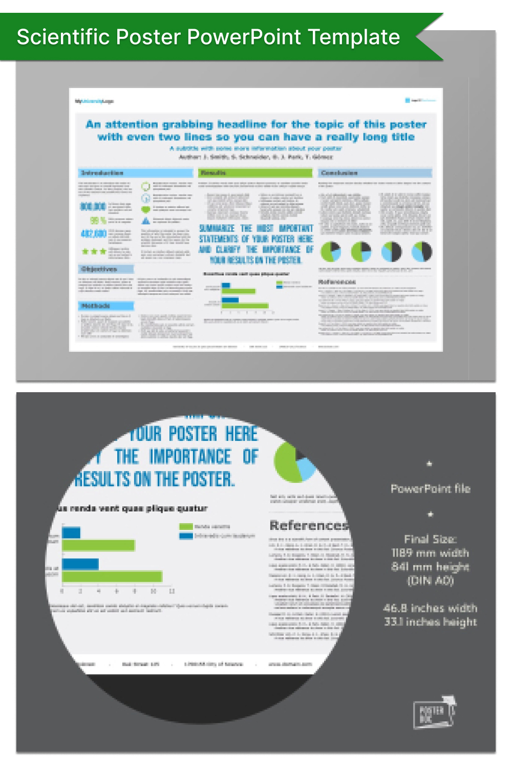 Pinterest of scientific poster powerpoint template.