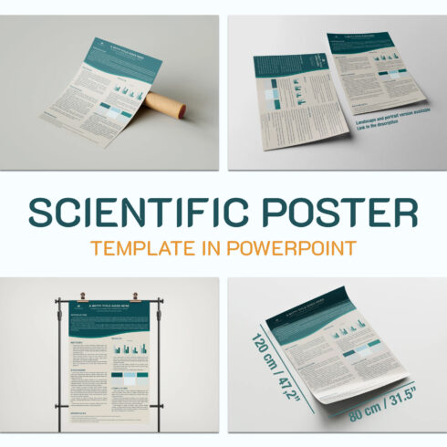 Preview images scientific poster template in powerpoint.