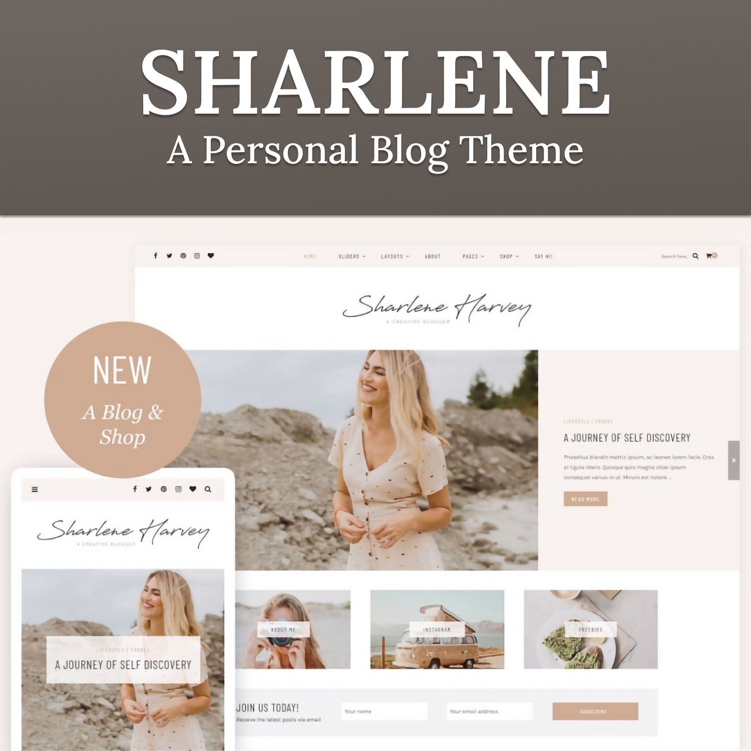 Preview illustrations sharlene a personal blog theme.