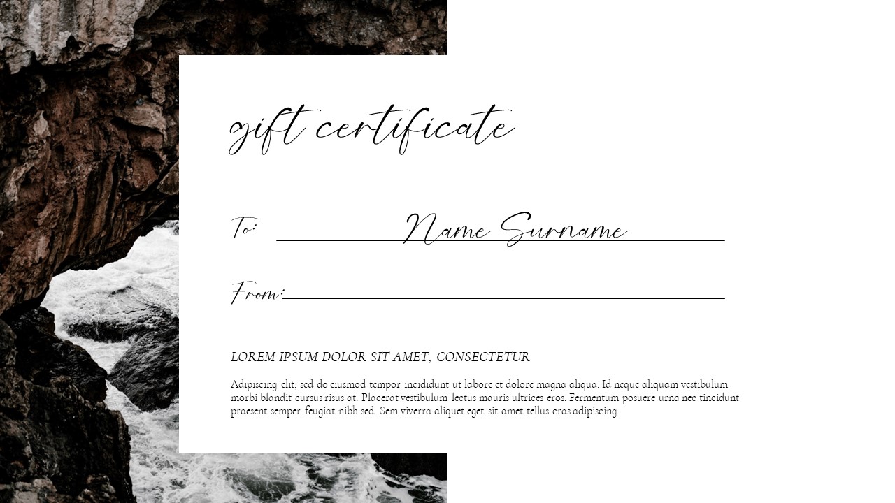 Gift certificate.