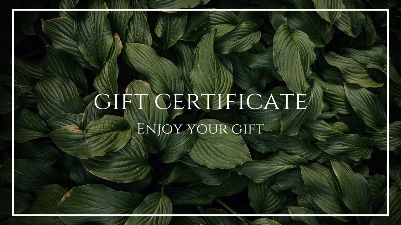 Gift certificate option with plants.