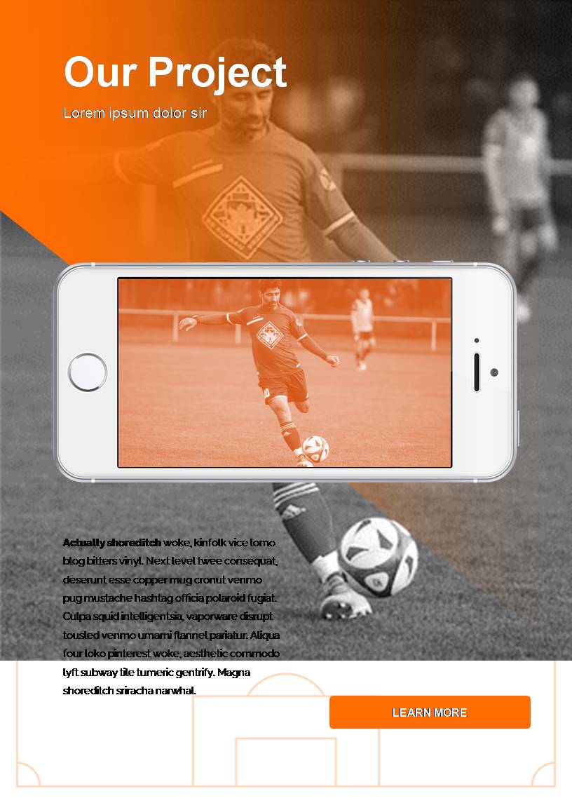 A beautiful smartphone with an image of a football player with a ball.