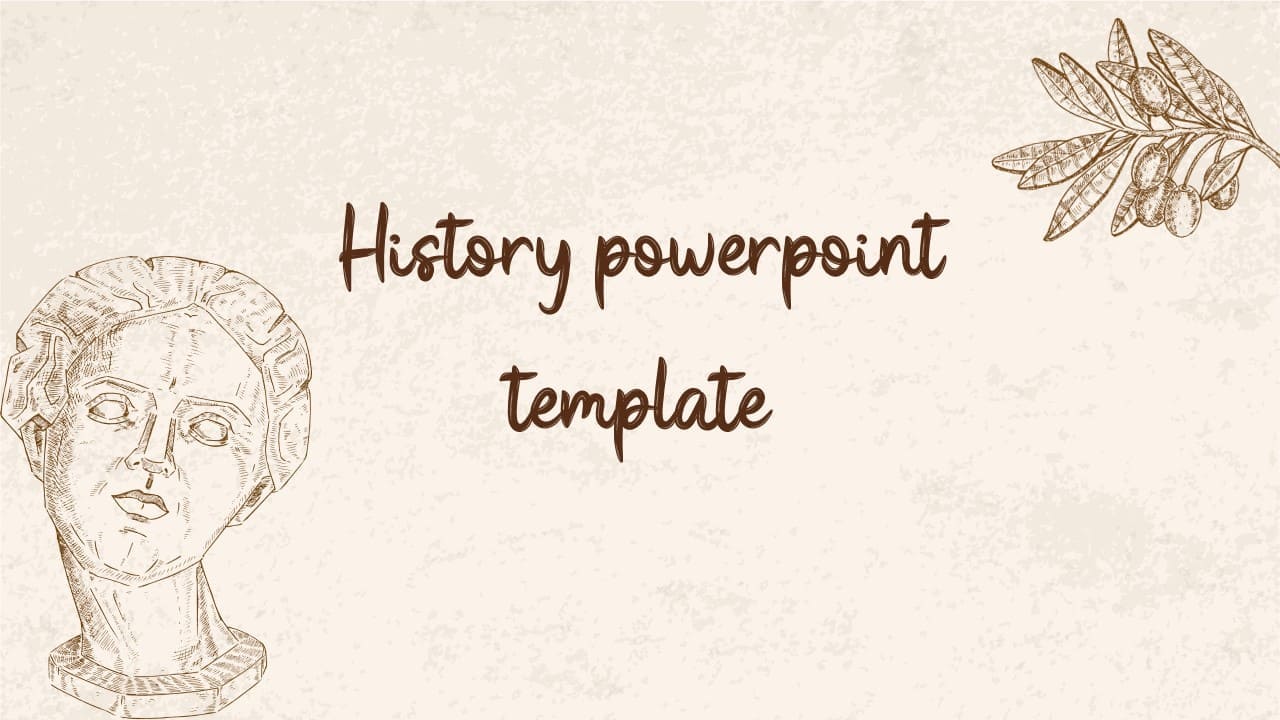 History powerpoint template, slide 1, 1280 by 720 pixels.