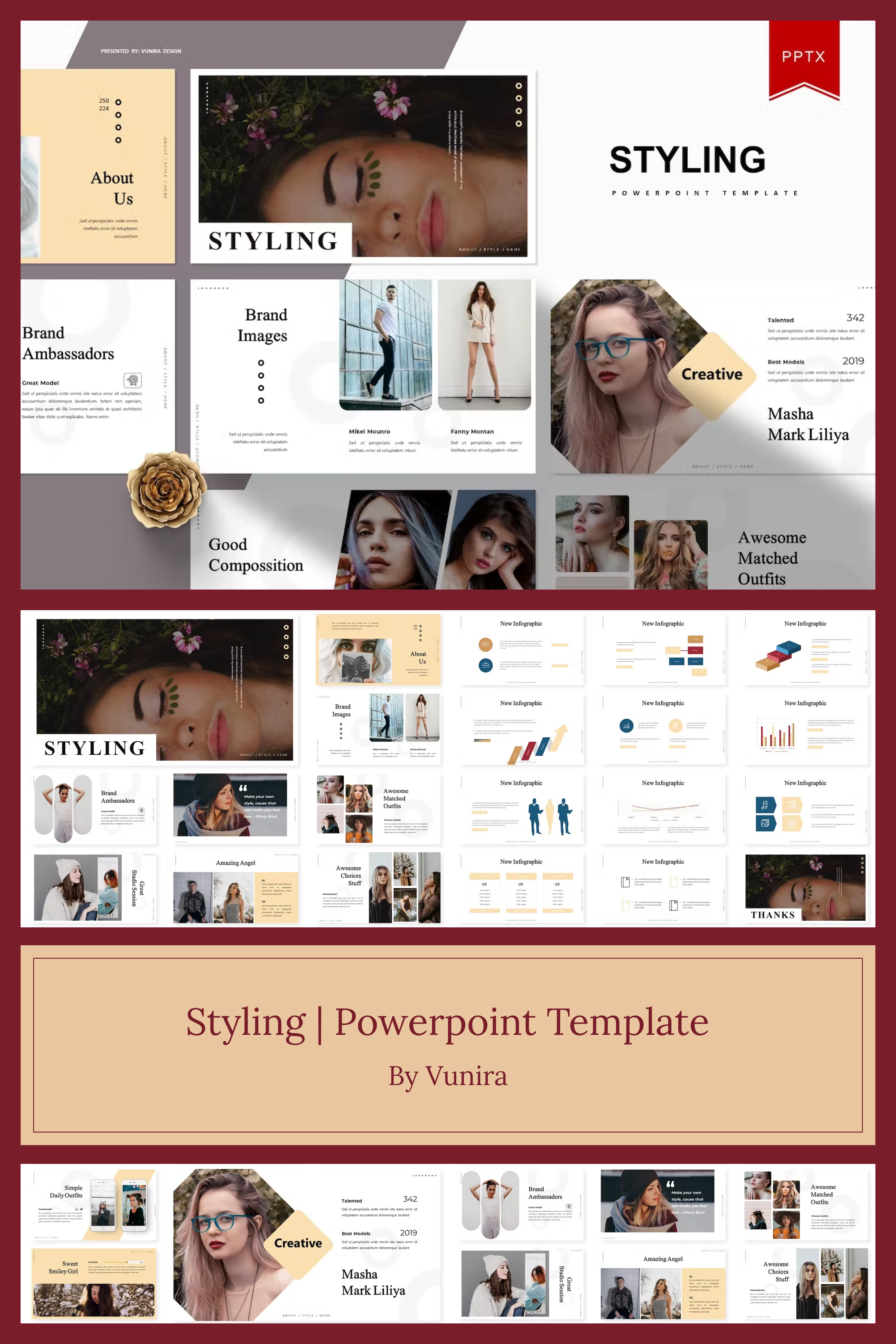 Styling powerpoint template of pinterest.
