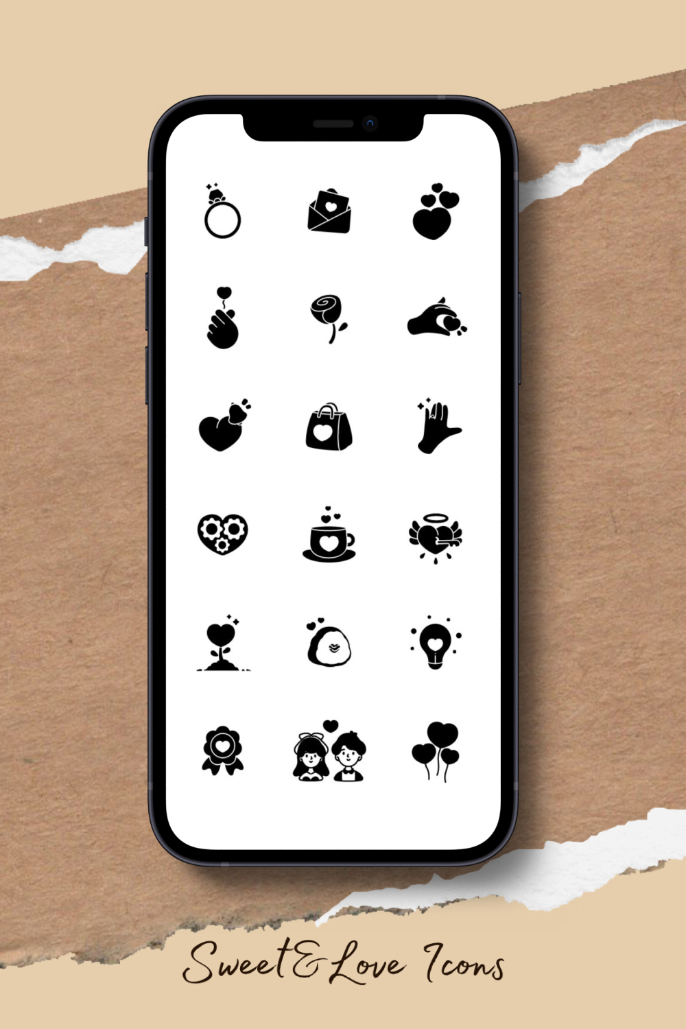 Beautiful black icons on a white background.