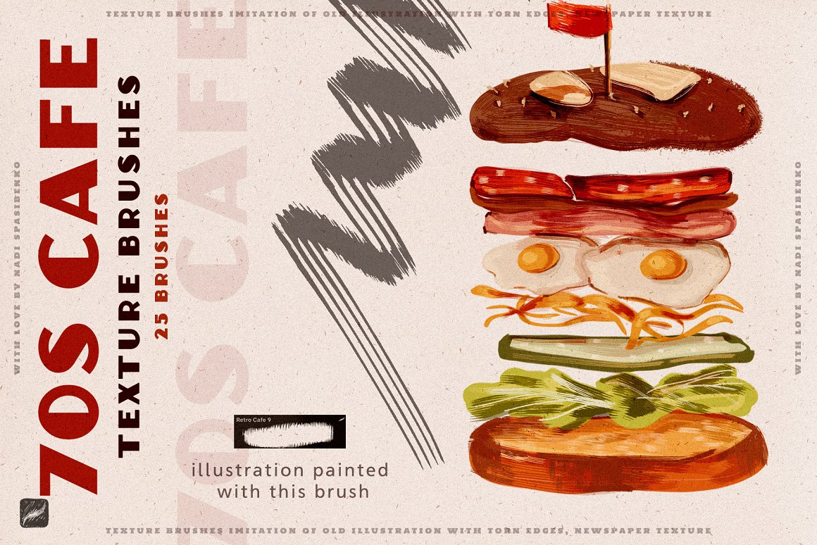 Burger image in retro style.