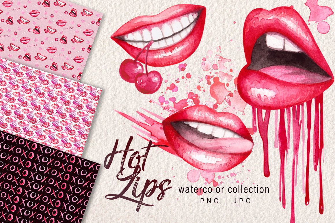 Great prints with women's lips.