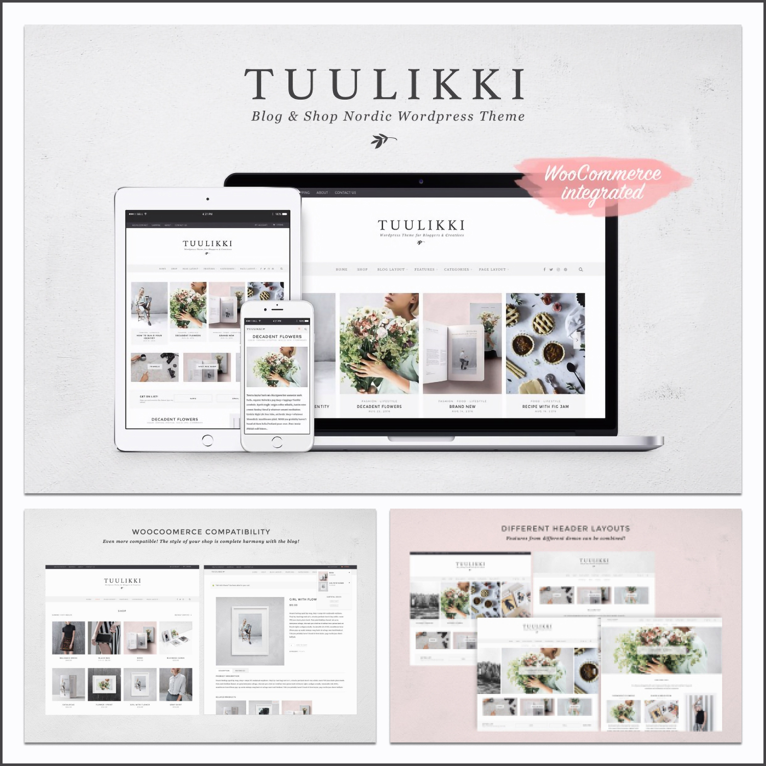 Preview illustrations tuulikki nordic blog shop theme.