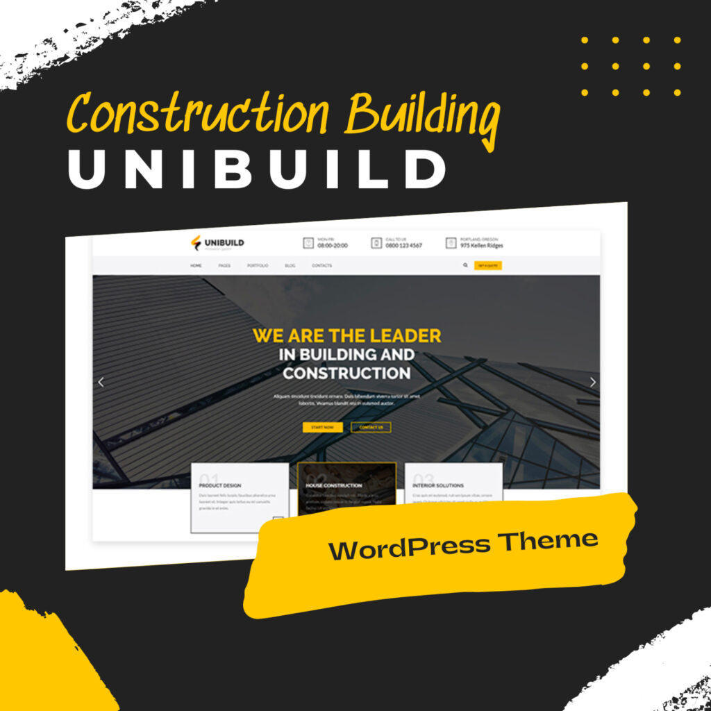 Factory, Industry, Construction Building WordPress Theme - Unibuild ...