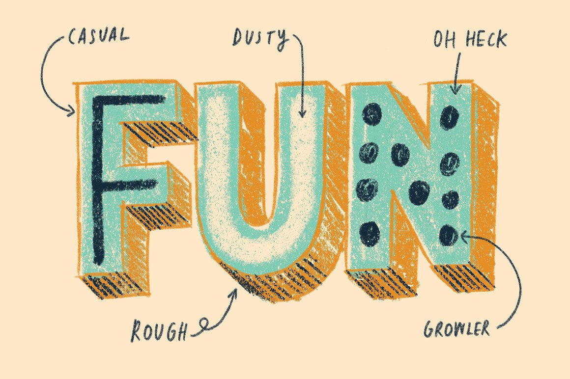 Fun lettering with texture.