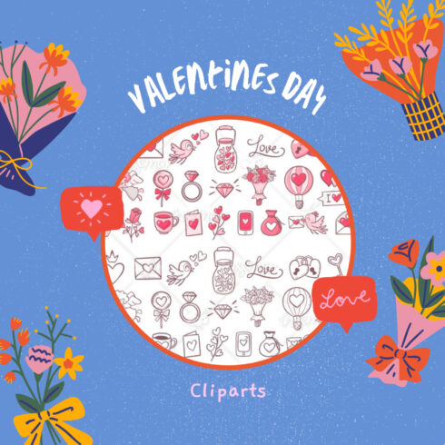 Preview valentines day cliparts.